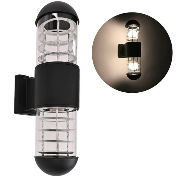 Arbotante 2 luces led exterior cubierta redonda