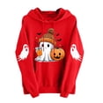thumbnail image 3 of Vixolx Womens Halloween Hoodies Ghost Graphic Long Sleeve Pullover with Pocket Loose Hooded Drawstring Sweatshirt Fall Winter Tops, 3 of 6