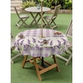 thumbnail image 3 of Outdoor Tablecloth with Umbrella Hole and Zipper, Purple Lavenders Round Table Cloth 60 Inch Waterproof Tablecloth, Spring Floral Plaid Farmhouse Rustic Picnic Table Cover for Patio Camping, 3 of 7