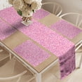 thumbnail image 2 of Ambesonne Pink Zebra Table Runner & Placemats, Curvy Lines Funky, Placemat 4 pcs + Runner 14"x72", Fuchsia Pink White, 2 of 2
