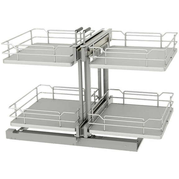 Rev-A-Shelf 53PSPE-18SC-GR Modern 32-5/8"W Soft Close Pull Out Swivel Two Tier 4 Shelf