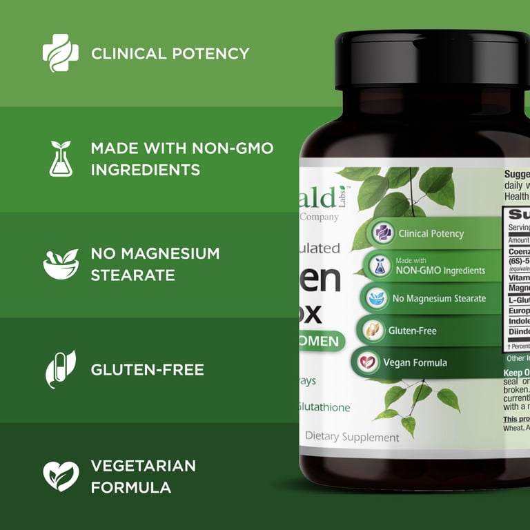 Emerald Labs Estrogen Detox for Men and Women - Estrogen Blocker with I3C,  DIM, and Setria Glutathione - All Natural Ingredients, Doctor-Formulated -  60 Vegetable Capsules - Walmart.com