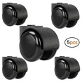 thumbnail image 2 of Silent Office Chair Wheels Replacement - 2 Inch Black Stemless Casters for Furniture, Swivel Chair Accessories (5pc), 2 of 5
