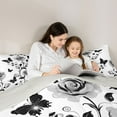 thumbnail image 5 of Homewish Retro Rustic Flower Full Size Comforter Sets,Cartoon Butterfly Bedding Comforter Set,White Gray Bedding Sets For Girls Kids,Microfiber Bedroom Decor Reversible,3-Piece, 5 of 8
