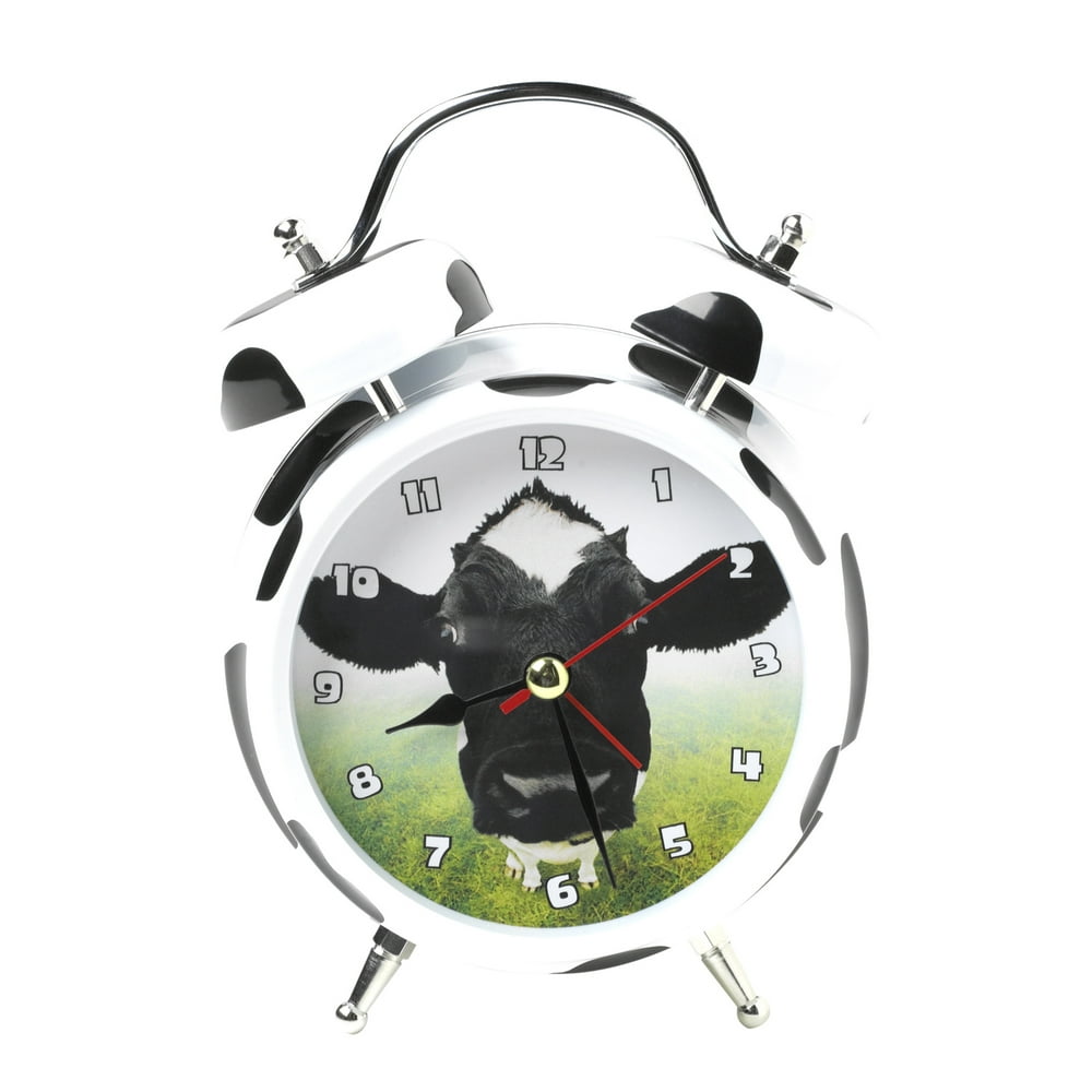 Cow Mooing Sound Black and White Spots 6 x 5 Metal Wacky Waker Alarm
