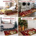 thumbnail image 4 of Merry Christmas Kitchen Rugs and Mats for Floor Set of 2,Buffalo Plaid O Holy Night Jesus Cardinal Xmas Winter Holiday Sink Mat Non Skid Washable for Home Farmhouse Decor 17"x47"+17"x30", 4 of 6