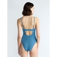 thumbnail image 3 of Free Assembly Women's and Women's Plus V Wire Seersucker One Piece Swimsuit, Sizes XS-3X, 3 of 6