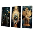 thumbnail image 3 of Designart "Awakening of Consciousness Visionary Geometry II" Modern Geometric Wall Art Set Of 3 - Gold Abstract Gallery Wall Set For Home Decor, 3 of 7