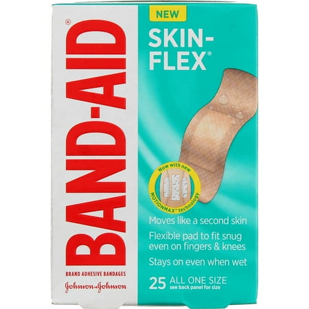 Band-Aid Skin-Flex Adhesive Bandages, All One Size, 25 Ct (6 pack)