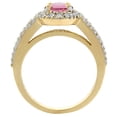 thumbnail image 2 of 14K Yellow Gold Natural Pink Topaz Halo Ring Oval 8x6 mm with Diamond Accents, size 9.5, 2 of 4