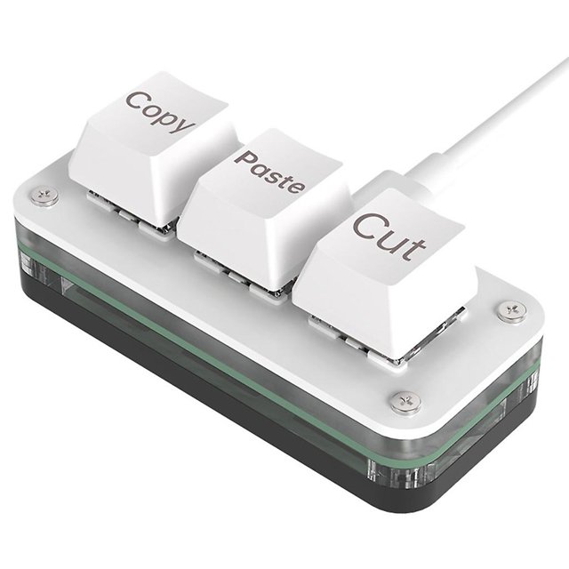 RGB 3-knappars Mini Tangentbord Programmerbart Makro Tangentbord Typ-C Anpassningsbart Mekaniskt Speltangentbord för E-sport Speltablett