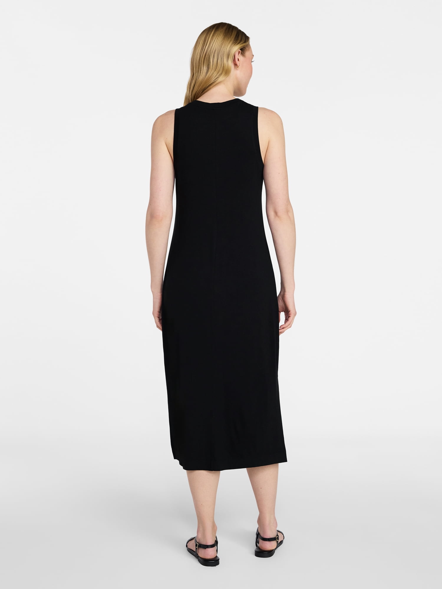 Time and Tru Women's Sleeveless Midi Column Dress, Sizes XS-XXXL