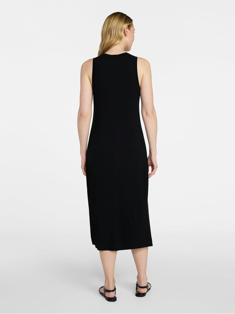 zara dress open back Zara Open Back Dress Blue Navy Crepe High Neck Long Sleeves Midi Colum   The Thriftanista Closet