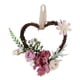 thumbnail image 2 of Corona floral rústica, corona de flores, corona de puerta, corona de pared, corona decorativa, Rosa empolvado, 2 of 7