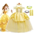 thumbnail image 2 of Vestido de princesa bella para niñas, disfraz de la Bella y La Bestia, ropa de fiesta, corona de palo mágico, 2022 Fivean unisex, 2 of 2