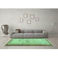 thumbnail image 3 of Ahgly Company Indoor Rectangle Abstract Turquoise Blue Modern Area Rugs, 4' x 6', 3 of 4
