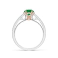 thumbnail image 2 of ANGARA Natural Vintage Inspired Round Emerald & Diamond Filigree Ring in 14K White & Rose Gold for Women (Size-6mm) | May Birthstone, Anniversary, Jewelry Gift for Women | Natural Emerald Ring, 2 of 9