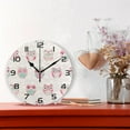thumbnail image 2 of Cartoon Owls Pink Wall Clock Round Vintage Silent Non Ticking Battery Operated Accurate Arabic Numerals Design for Home Kitchen Living Room Bedroom Inch, 2 of 5
