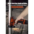 thumbnail image 3 of 12V Cordless Brush Angle Grinder Kit,Ginding disc 3 Inch/76mm,Lightweight Angle Grinder Tool w/ 2PCS 1300mAh Lithium-Ion Battery & Charger,Ergonomic Button Position for Reducing Hand Pressure, 3 of 9