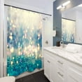 thumbnail image 2 of Blue Golden Bokeh Shower Curtain (No Glitter) 72x72 Inch Teal Shiny Polka Dots Sparkle Abstract Fabric Waterproof Home Bathtub Decor 12 Pack Plastic Hook, 2 of 4