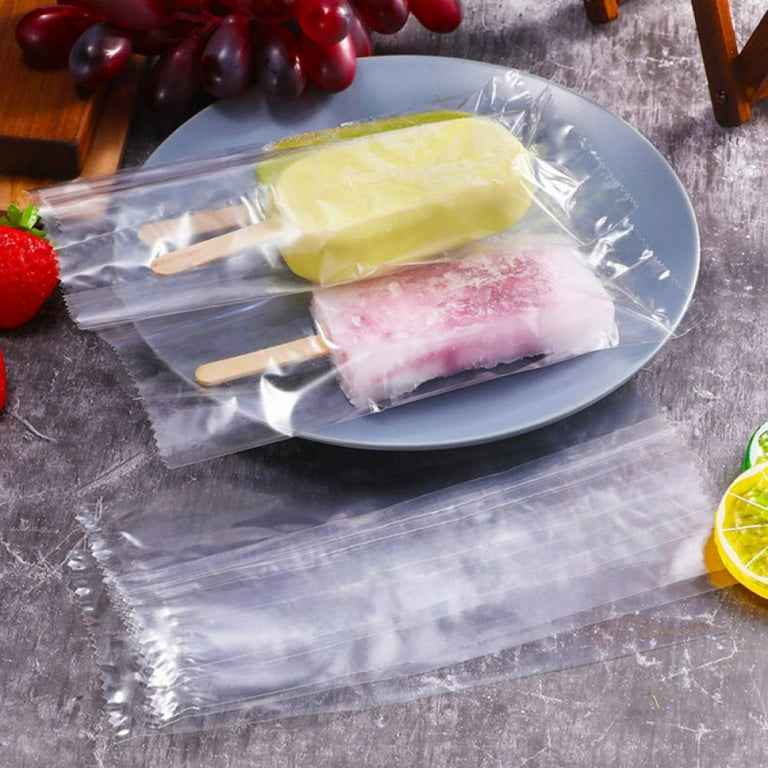  100 Pieces Clear Ice Lolly Cream Bags Plastic Bags and