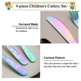 thumbnail image 6 of ReaNea Rainbow Toddler Utensils 4 Pieces Stainless Steel Kids Silverware Set Toddler Forks, Baby Spoons and Knife, 6 of 7