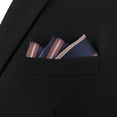 thumbnail image 5 of Mens Pocket Square Striped Blue with Orange Yellow Stripes for Suits Business, 5 of 6