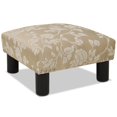 thumbnail image 1 of Jules Square Accent Footstool Ottoman Champagne Beige Floral, 1 of 11