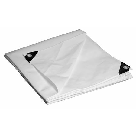 DRY TOP 30810 8' X 10' White Heavy-Duty UV Treated Poly Tarp
