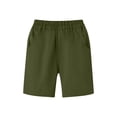 thumbnail image 5 of DJDLJWCJ Boys School Uniform Shorts with Pocket Solid Color Elastic Waist Athletic Shorts for Boys Summer Shorts Army Green Size 13, 5 of 10