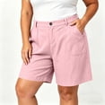 thumbnail image 2 of Achuyrbd Womens Plus Size Casual Shorts, Front Button Loose Fit Lightweight Summer Shorts with Pockets, 2 of 7