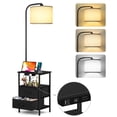 thumbnail image 1 of OUTONLIFE Floor Lamp with Table for Living Room, End Table with 2 Drawers for Bedroom, Lamp with USB Port and Outlet, 3 Color Led Bulb Included, Black, 1 of 10