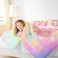 thumbnail image 3 of Erosebridal Cute Unicorn Girls Queen Comforter Set,Romantic Pink Rose Blossom Flower Bedding Comforter Set For Kids,Reversible Pink 3pcs, 3 of 7