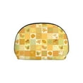 thumbnail image 7 of YFYANG 2 Piece Women's Portable Makeup Bags, Orange Autumn Plaid Clutch Travel Toilet Bags Cosmetic Organizer, 7 of 7