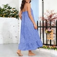 thumbnail image 5 of Aboser Womens Plaid Gingham Nightgowns Trendy Pleated Front Sleepwear Loose Round Neck Nightdress Comfy Soft Sleeveless Tank Sleep Shirts with Pockets, 5 of 6