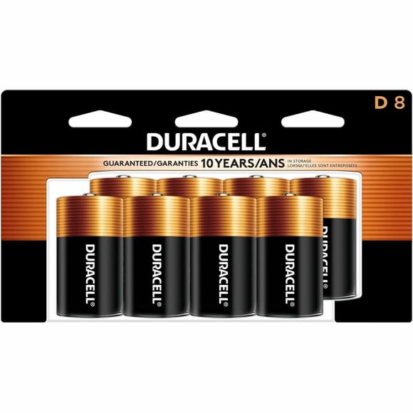 Piles 1,5V Coppertop Alcalines D de Duracell, Paquet de 8