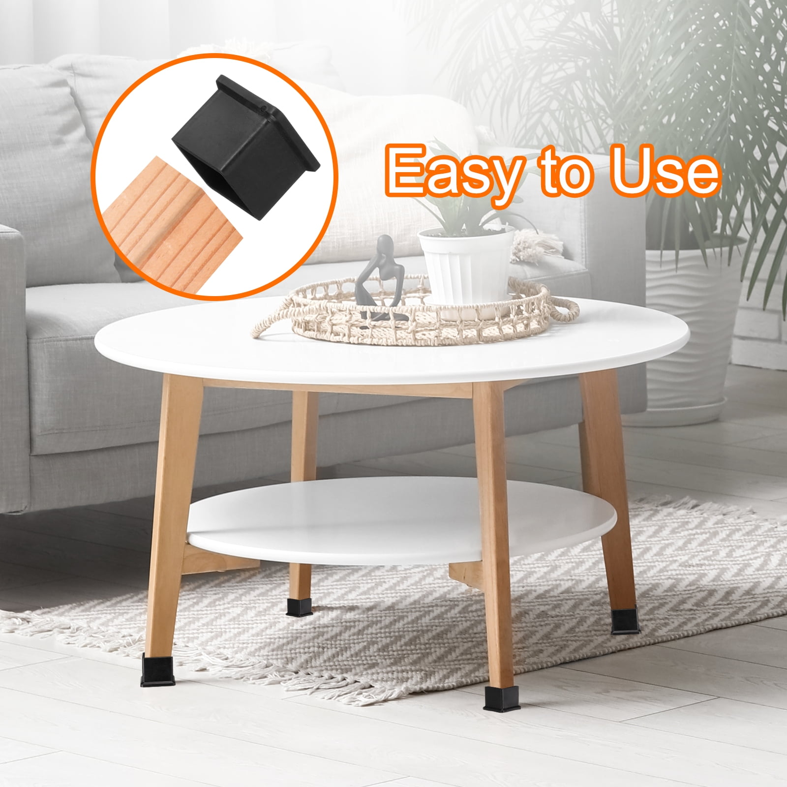 Unique Bargains Rectangle Chair Leg Caps for Floor Protection 2.36"x 1.18"x1.26"