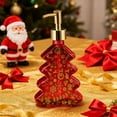 thumbnail image 4 of Christmas Glass Soap Dispenser Set, 1PCS Frosted Empty Bottles with Pump for Hand Soap Lotion, Festive Holiday Decor for Kitchen & Bathroom Countertop, 4 of 5