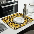 thumbnail image 3 of Sunflower Floral Kitchen Dish Drying Mat, 16x18 Inch Microfiber Counter Pad, Foldable Absorbent Drainer Mat for Daily Kitchen Use, 3 of 7
