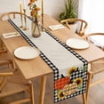 thumbnail image 3 of Thanksgiving Fall Table Runner 36 Inches Long Farmhouse Dress Scarves, Retro Orange Black Plaid Pumpkin Floral Dining Tablerunner for Coffee Table/Kitchen Island/Party Décor, Small 13" x 36", 3 of 8