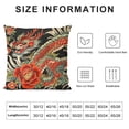 thumbnail image 5 of Decorative Square Throw Pillow Cover Cozy Velvet Botanical Colorful Floral Pattern Japanese Dragon Folk On Vintage China Pillow Case for Couch Sofa Decoration, 5 of 5
