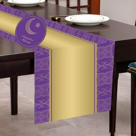 

Famure Eid Mubarak Table Runner Eid Decorations for Table Traditional Ramadan Mubarak Decorations Rectangle Table Runner for Home Party Supplies great