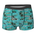 thumbnail image 6 of Men's Boxer Briefs, Hawaiian Style Blue Soft Comfy Mens Underwear Boxer Briefs Breathable With Widen Waist, 6 of 7