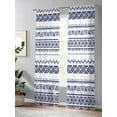 thumbnail image 4 of Sheer Curtains 108 Inches Long, Blue Boho Stripes Light Filtering Window Curtains for Living Room, Minimalist Geometric Tribal Ethnic Rod Pocket Voile Sheer Curtain Drapes, 52"W x 108"L, 2 Panels, 4 of 8
