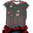 thumbnail image 5 of Ounisa Valentines Shirts Women Love Heart Graphic Print Short Sleeve Tee Tops, 5 of 5