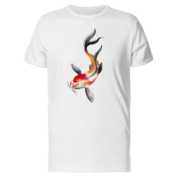 Watercolor Orange Carp Fish Tee Men's -Image by Shutterstock