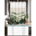 thumbnail image 6 of No Hook Cloth Fabric Shower Curtain with Snap in Liner, Retro Mist Forest Waterproof Shower Curtains Set with See Through Top Window, Farmhouse Mountain Natural Landscape Bath Curtains Shower 36"x72", 6 of 6