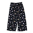 thumbnail image 2 of Women's Printed Thin Wide-Leg Pajama Pants with Drawstring, Comfortable Loungewear Sleepwear Can Be Worn Outside as Casual Nine-Point Trousers, Limited Time Offer, 2 of 3