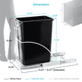 thumbnail image 5 of Home Zone Living 7.6 Gallon Steel Garbage Can with Mounting Frame, Hardware, Liner, and Guide, 5 of 11