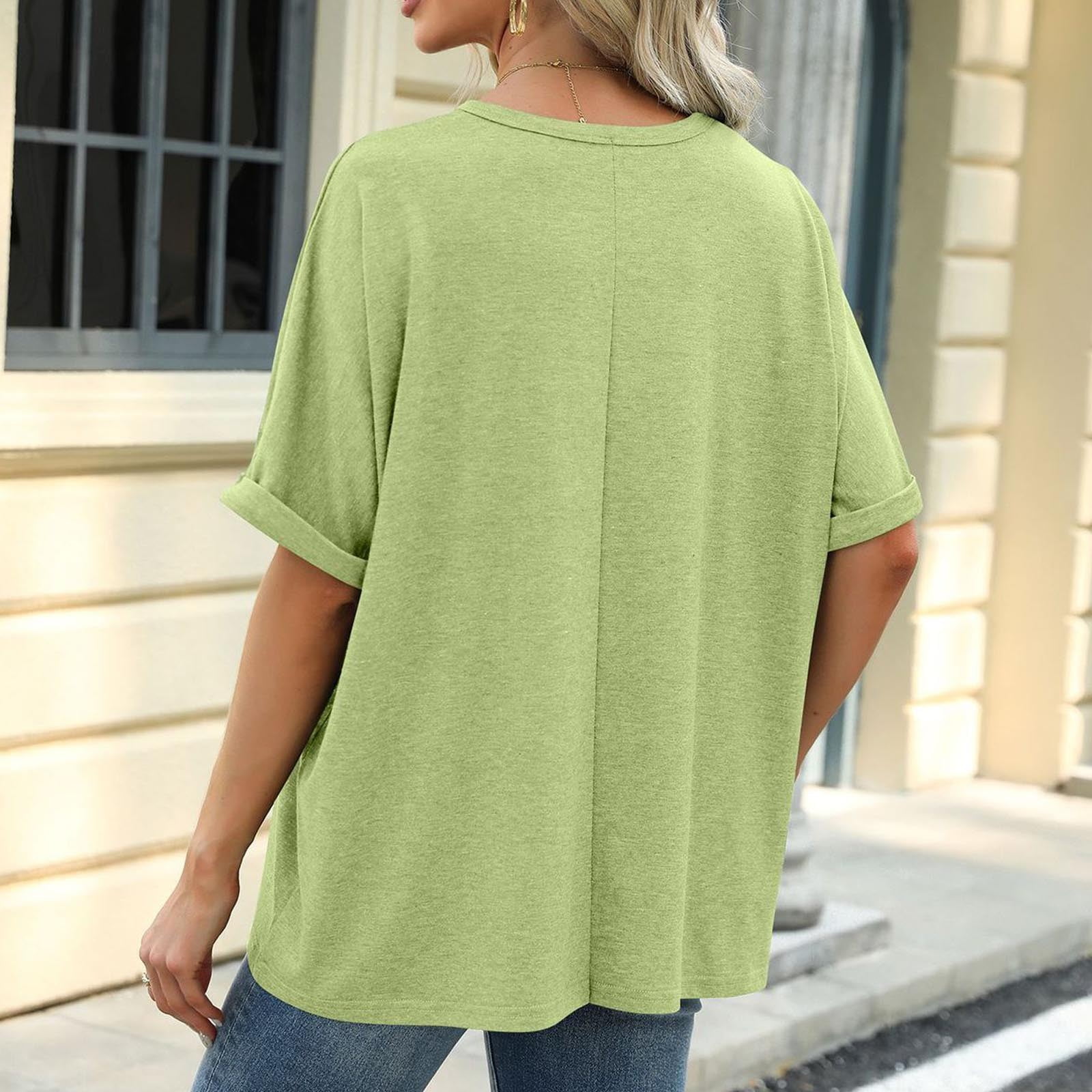 ZyeKqe Plus Size Tops for Women Short Sleeve Round Neck Shirts